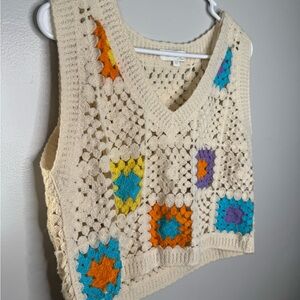 Rebellion Cream Crochet Knit Top